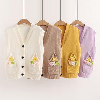 Floral Knit Sweater Vest