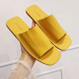 Faux-leather Plain Sandals