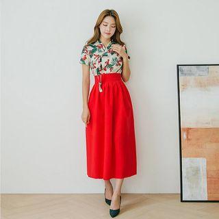 Hanbok Skirt ( Maxi / Red )
