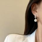 Rhinestone Faux Pearl Dangle Earring 1 Pair - E4049 - 925 Silver - Gold - One Size