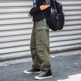Elastic-waist Pocketed Jogger Pants