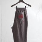 Drawstring-waist Patch-trim Sweatpants (brown) One Size