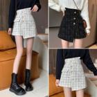 High-waist Asymmetrical Plaid Mini Skirt Skirt
