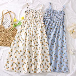 Pineapple-print Sleeveless Dress