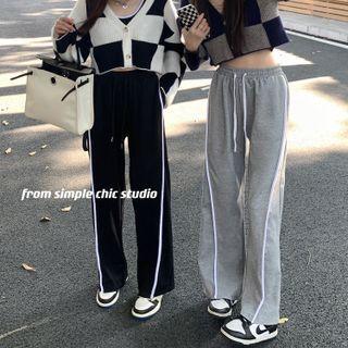 Drawstring Striped Side Sweatpants