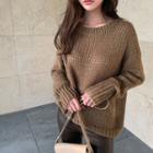 Drop-shoulder Mohair Blend Sweater