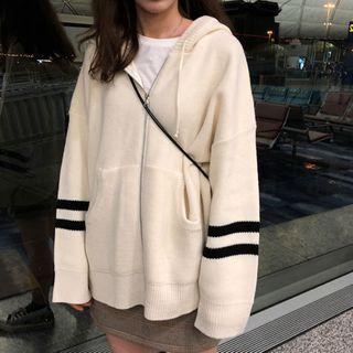 Striped Zip-up Hooded Jacket