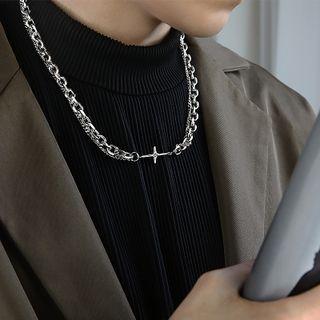 Rhinestone Star Layered Stainless Steel Necklace