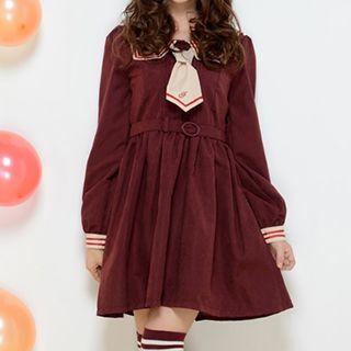 Sailor Collar Long-sleeve Dress