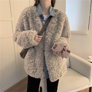 Faux Shearling Jacket Jacket - Gray - One Size