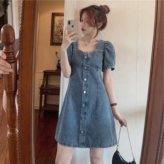 Short-sleeve Denim A-line Dress (various Designs)