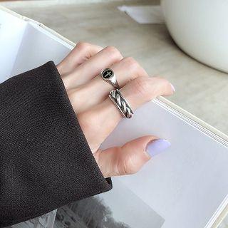 925 Sterling Silver Ribbed Open Ring 1 Piece - Ring - One Size