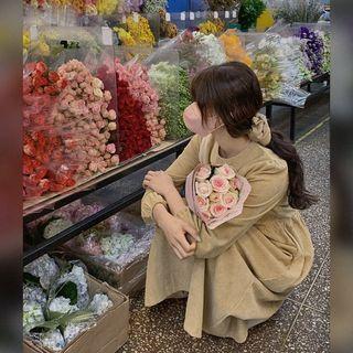 Corduroy Flared Long Dress