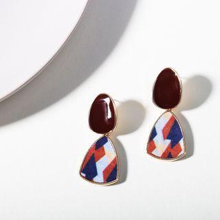 Print Fabric Triangle Dangle Earring