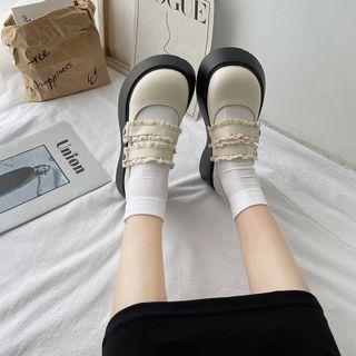 Platform Frill Trim Mary Janes