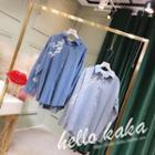Sequined Flower Denim Shirt