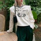Lettering Print Cropped Vest