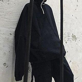 Half Zip Sweatshirt Black - One Size