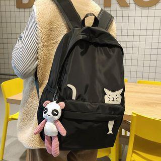 Cat Applique Nylon Backpack
