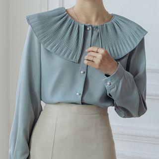 Shirred Collar Blouse