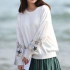 Star Embroidered Long-sleeve Top