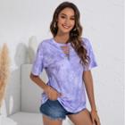 Tie-dye Print Lace-up T-shirt