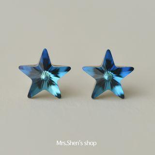 Sterling Silver Crystal Star Earring