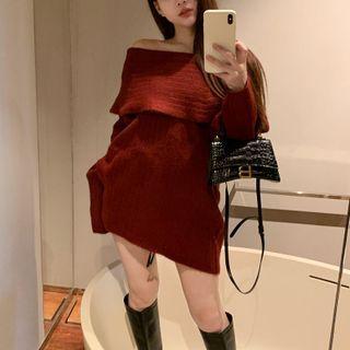 Details Oversized Boatneck Sweater