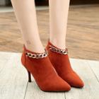 Chain-accent High-heel Ankle Boots