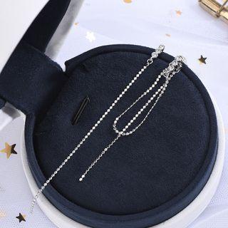 Asymmetrical Rhinestone Chain Drop Earring