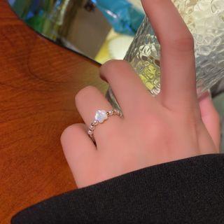 Flower Ring 1 Pc - Ring - Gold & White - One Size