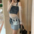 Long-sleeve Cold-shoulder Lace Top