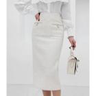 Sequined Tweed H-line Midi Skirt