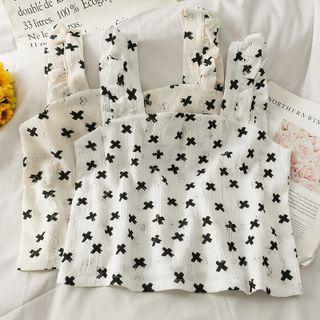 Eyelet Printed Crop Top