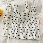 Eyelet Printed Crop Top