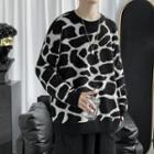 Round Neck Animal Pattern Sweater