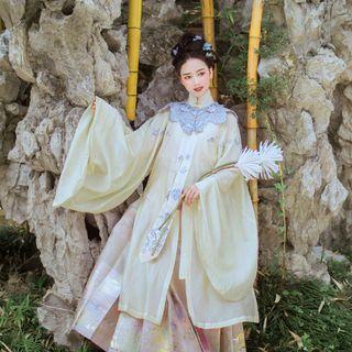 Bell-sleeve Midi Hanfu Cover-up / Shawl / Hanfu Strap / Set