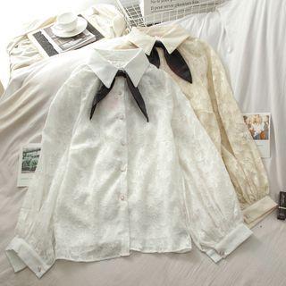 Tie Neck Lace Shirt