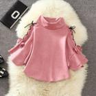 3/4-sleeve Turtleneck Pullover