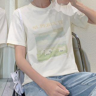 Sheep Print Short Sleeve Tee