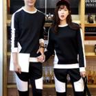 Set: Couple Matching Two Tone Pullover + Sweatpants
