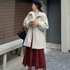 Ruffle Midi A-line Skirt / Flower Detail Cardigan