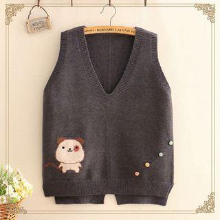 Mouse Print Knit Vest