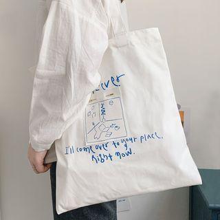 Printed Lettering Tote Bag