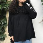 Long-sleeve Hoodie Lettering T-shirt