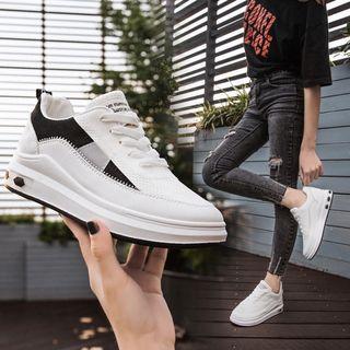 Platform Stitched Panel Sneakers