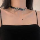 Spider Web Choker Silver & Black - One Size