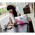 Lips Applique Clutch