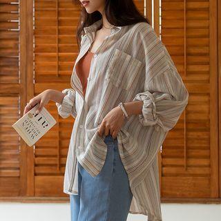 Oversized Multicolor Stripe Shirt