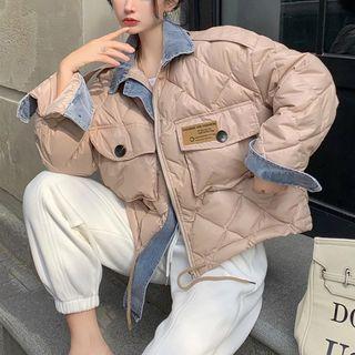 Mock Two-piece Quilted Loose Jacket